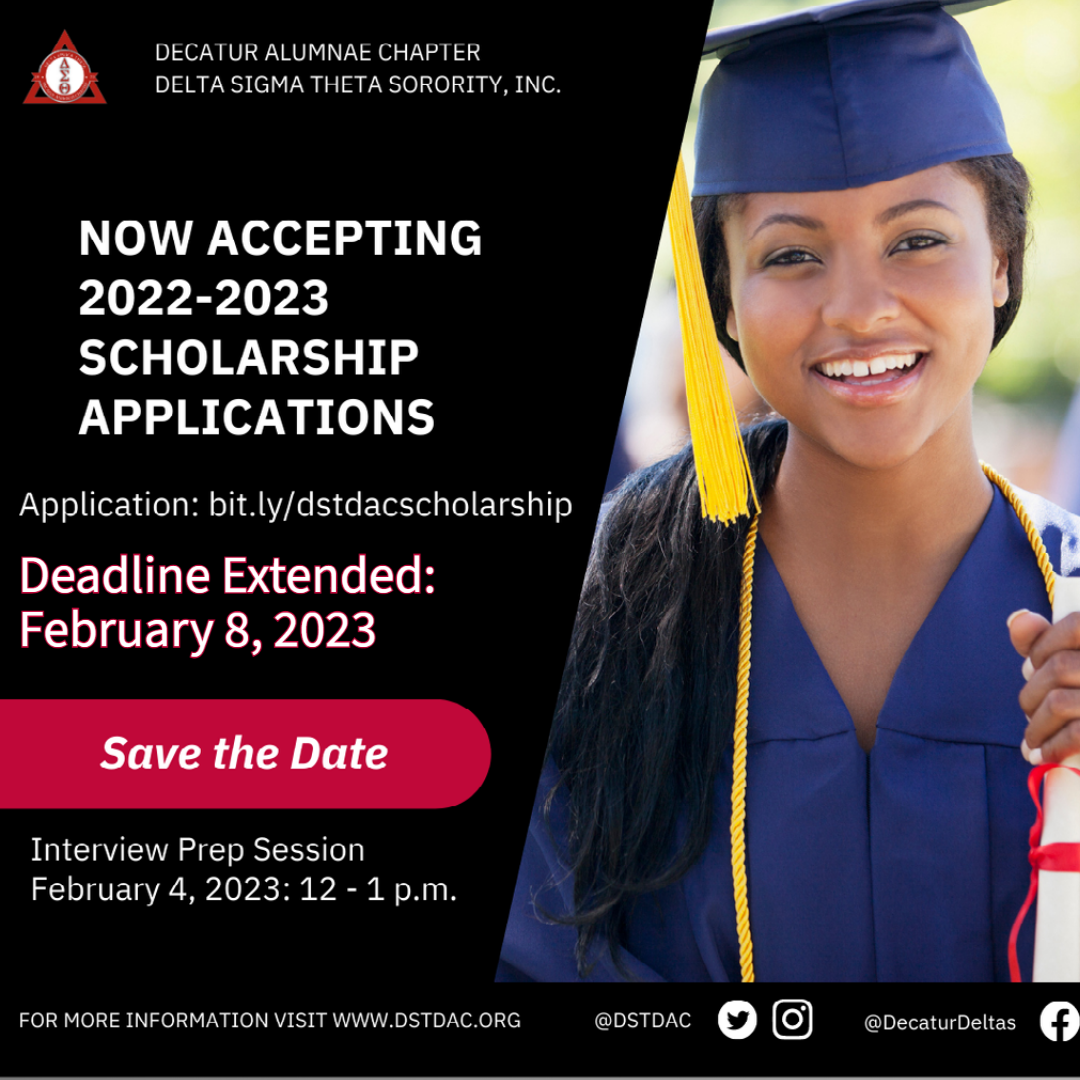 Scholarship Application 2022-23 – Decatur Alumnae Chapter of Delta