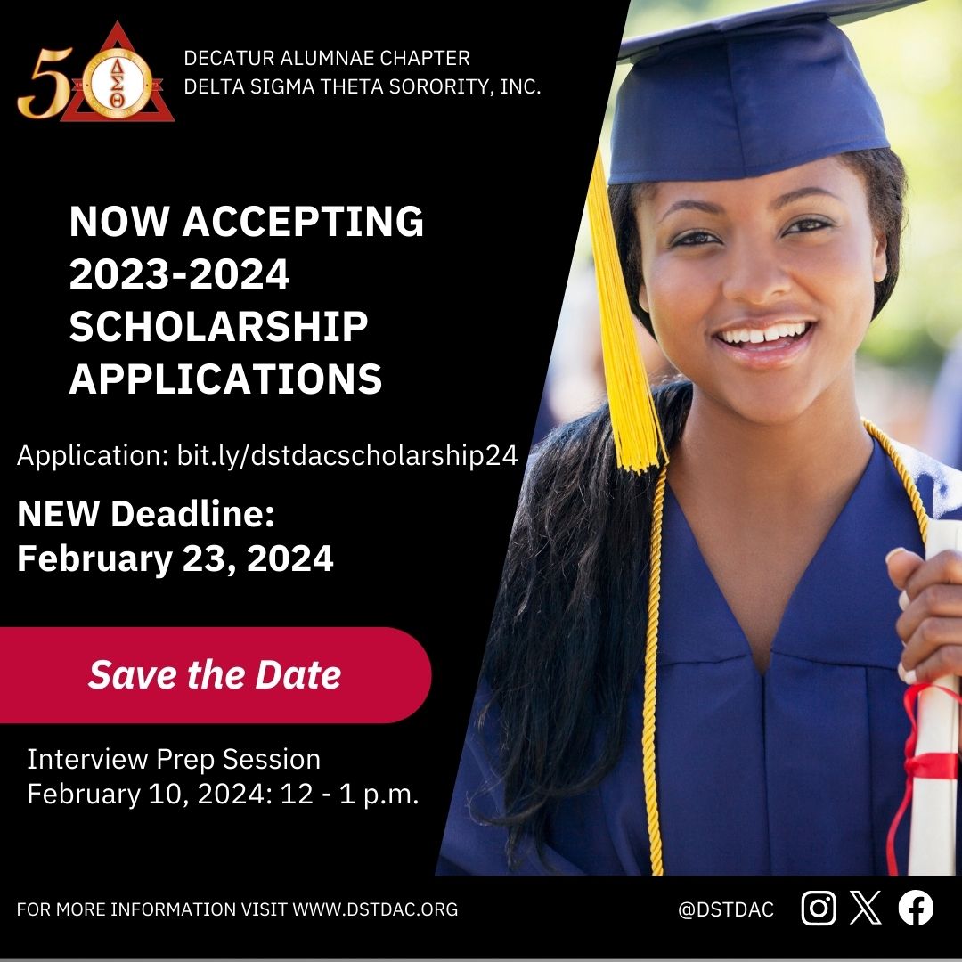 Scholarship Application 2024 – Decatur Alumnae Chapter of Delta Sigma Theta